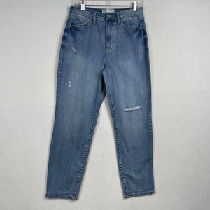 RSQ Vintage Mom Jeans High Waisted Distressed, Medium Wash Size 11 (30W)